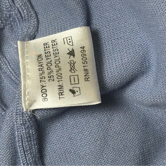 Belldini Blue and White Layered Ribbed Blouse - Picture 4 of 5